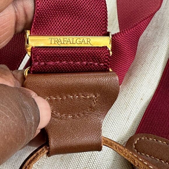 Trafalgar Burgundy Men’s Suspenders O/S - Picture 4 of 4